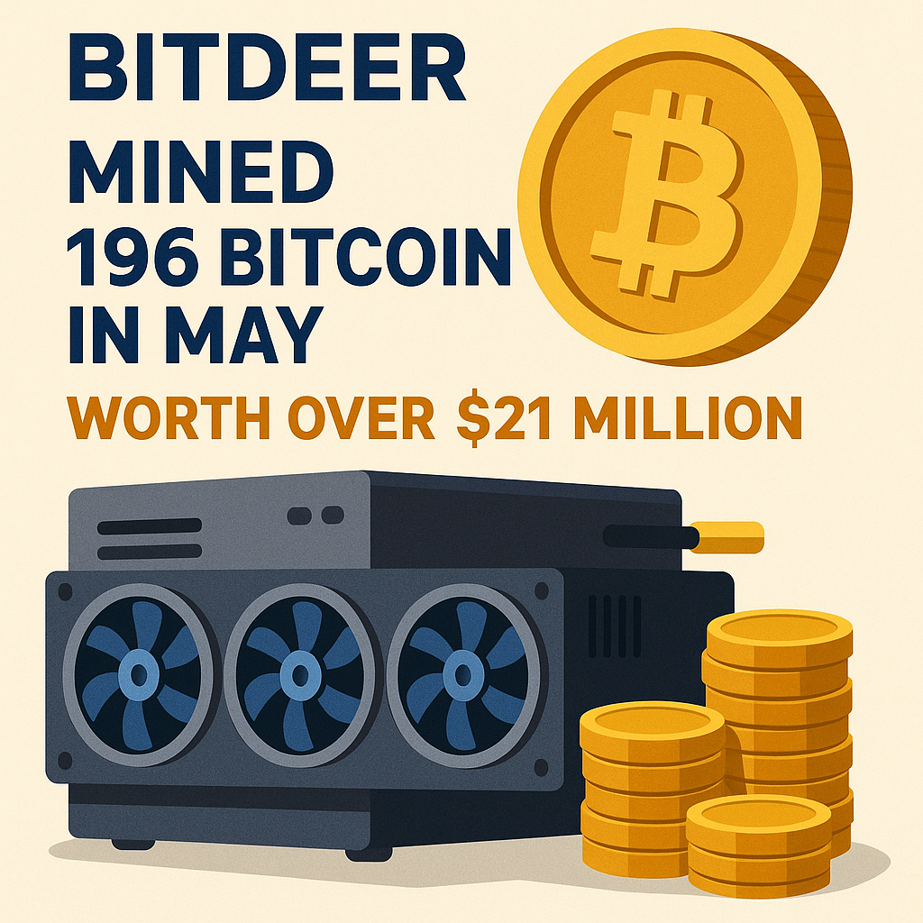 Bitdeer đã khai thác 196 Bitcoin trị giá hơn 21 triệu đô la vào tháng 5
